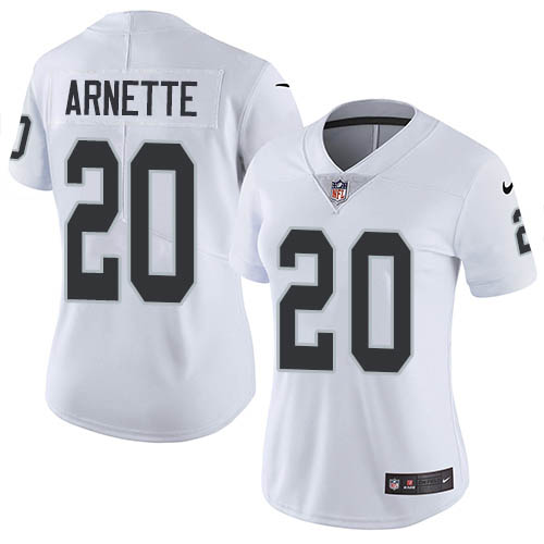 Nike Raiders #20 Damon Arnette White Women's Stitched NFL Vapor Untouchable Limited Jersey